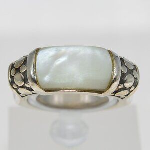 John Hardy Mother of Pearl Ring in Sterling